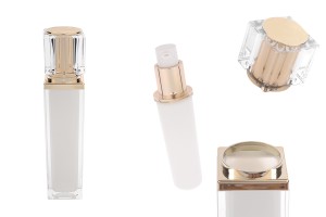 Luxuriöse, nachfüllbare 50-ml-Flasche mit Cremepumpe und externem Acrylgehäuse-1