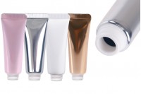 Tub de plastic 10 ml (gura lată) cu acoperire interioară de aluminiu în diverse culori - 12 buc