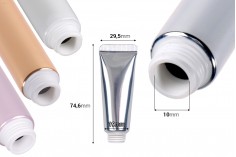 Tubo in plastica da 10 ml (bocca larga) con rivestimento interno in alluminio in vari colori - 12 pz
