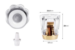 Luxuriöse Acrylkappen mit Kappen für Röhrchen mit schmaler Öffnung – 6 Stk-εικόνα_διαστάσεις