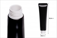 Σωληνάριο πλαστικό 15 ml (φαρδύ στόμιο) με εσωτερική επίστρωση αλουμινίου σε μαύρο ματ χρώμα - 12 τμχ