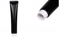 Tubo in plastica da 25 ml (bocca larga) con rivestimento interno in alluminio di colore nero opaco - 12 pz