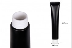 Tub de plastic 25 ml (gura lată) cu acoperire interioară de aluminiu de culoare neagră mat - 12 buc