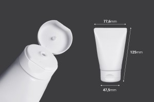 Kunststofftube 100 ml weiß mit Aluminium-Innenbeschichtung und Flip-Top-Verschluss – 12 Stück-εικόνα_διαστάσεις