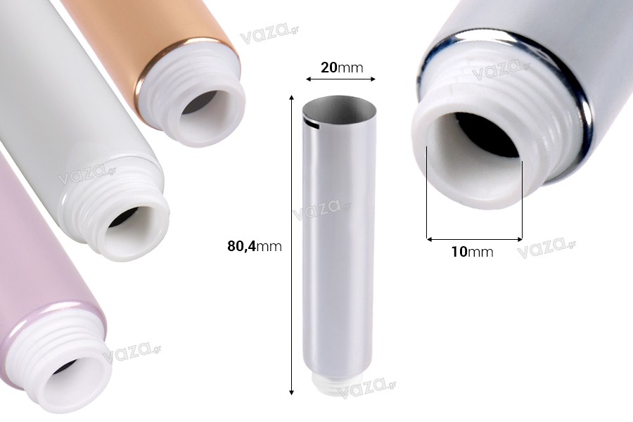 Tube en plastique 10 ml (ouverture large) avec revêtement intérieur en aluminium (nécessite un thermoscellage) - 12 pcs