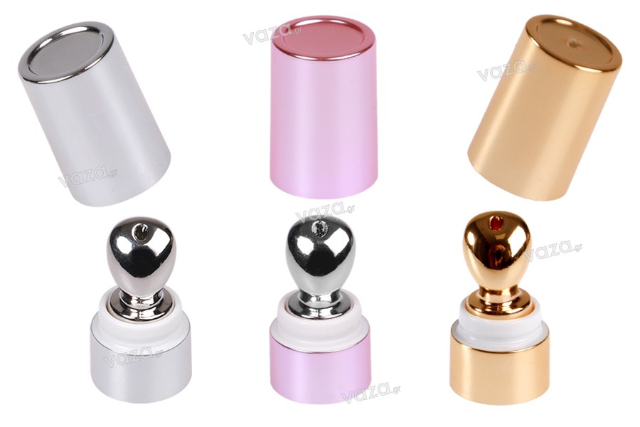 Aluminum head set for serum with aluminum cap for tubes with wide mouth - 6 pcs