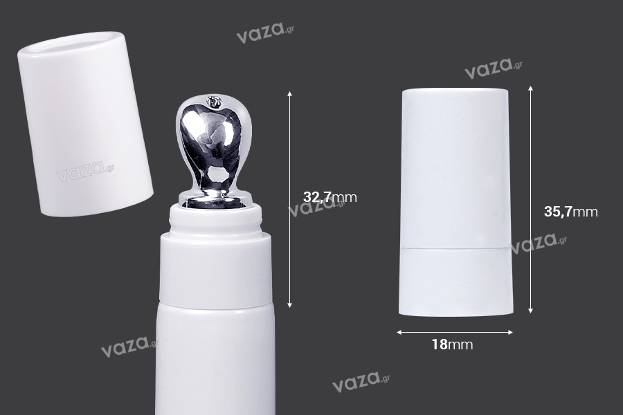 Set of silver aluminum head for serum with plastic cap for tubes with wide mouth - 6 pcs