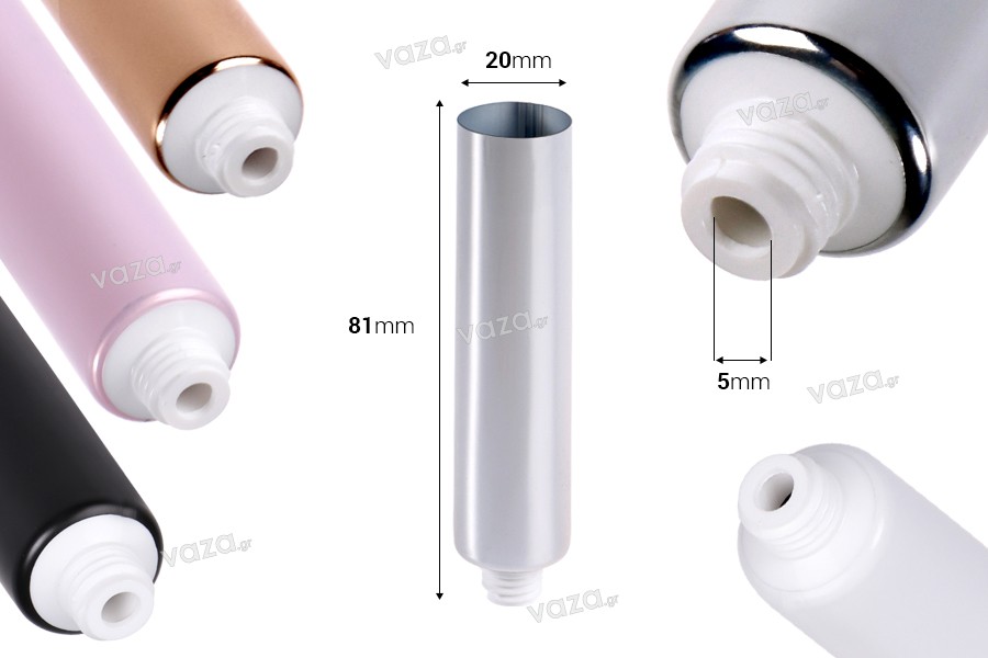 Tubo in plastica da 10 ml (bocca stretta) con rivestimento interno in alluminio (richiede termosaldatura) - 12 pz
