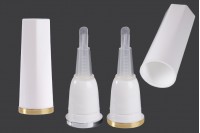 Plastic cap set with silicone brush for tubes with a narrow mouth - 6 pcs