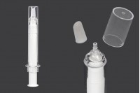 Tube - acrylic syringe 10 ml airless for cosmetic use with cap - 6 pcs