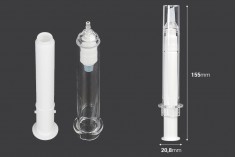Tube - acrylic syringe 10 ml airless for cosmetic use with cap - 6 pcs