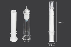 Tube - seringue acrylique 10 ml airless à usage cosmétique avec bouchon - 6 pcs-εικόνα_διαστάσεις