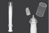 Tub - seringa acrilica 20 ml airless pentru uz cosmetic cu capac - 6 buc