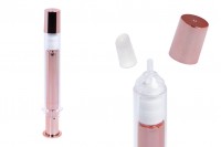 Tub - seringa acrilica 20 ml airless pentru uz cosmetic de culoare bronz cu capac - 6 buc
