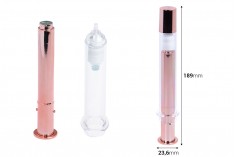 Tube - Acrylspritze 20 ml Airless für kosmetische Zwecke in Bronzefarbe mit Verschluss - 6 Stk