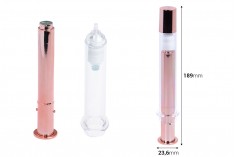 Σωληνάριο - σύριγγα ακρυλική 20 ml airless για καλλυντική χρήση σε μπρονζέ χρώμα με καπάκι - 6 τμχ