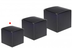 Paper packaging box (400 gr) 70x70x83 mm in black matte color - 20 pcs
