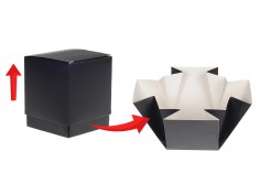 Cardboard packaging box (400 gr) 83x83x102 mm in black matte color - 20 pcs 