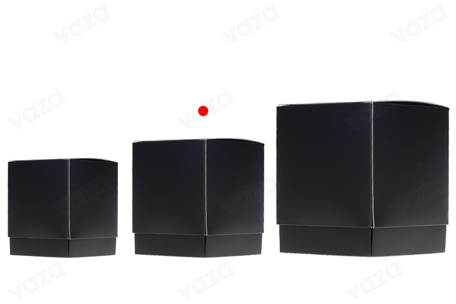 Verpackungsbox (400 g) 83 x 83 x 102 mm in der Farbe Schwarz matt – 20 Stück-bildgruppe