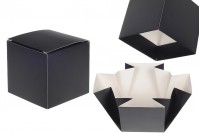 Paper packaging box (400 gr) 91x91x112 mm in black matte color - 20 pcs