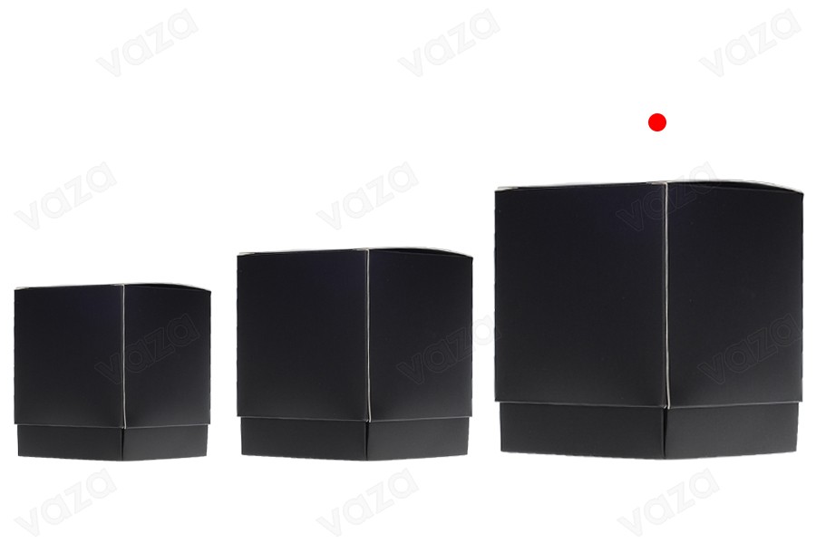 Papierverpackungsbox (400 g) 91 x 91 x 112 mm in Schwarz matt – 20 Stück Papierverpackungsbox (400 g) 91 x 91 x 112 mm in Schwarz matt – 20 Stück-bildgruppe