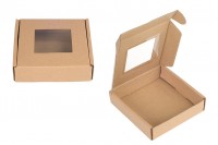 Boîte d&#39;emballage en papier kraft 120x120x30 mm avec fenêtre - 20 pcs