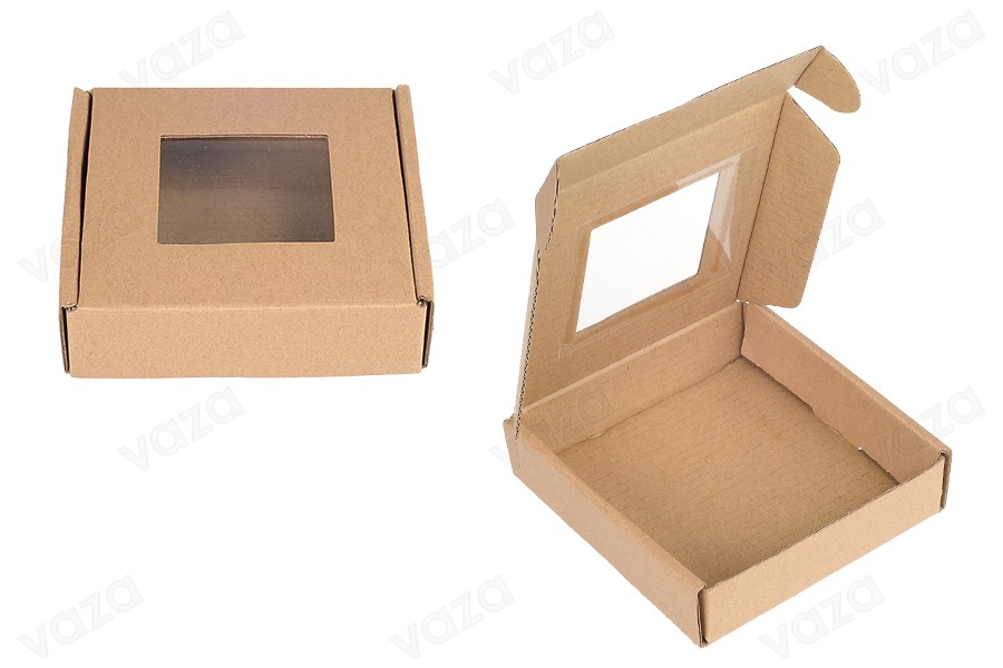 120x120x30 mm Kraftpapier-Verpackungsbox mit Sichtfenster - 20 Stück 120x120x30 mm Kraftpapier-Verpackungsbox mit Sichtfenster - 20 Stück-εικόνα_προϊοντική