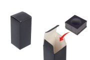 Confezione in carta nera opaca 55x55x125 mm con tasca interna in foam per flaconi di oli essenziali da 50 ml - 20 pz