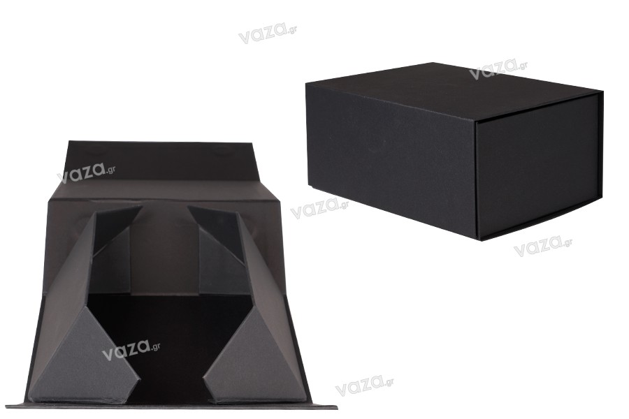 Χάρτινο κουτί σε μαύρο χρώμα με μαγνητικό κλείσιμο 185x135x82 mm - 20 τμχ