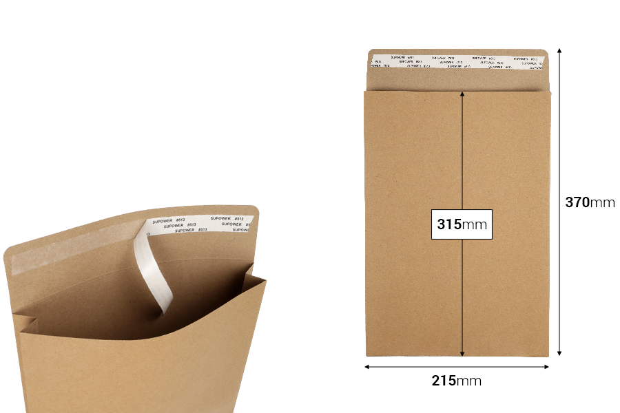 Sac en papier (300 g/m²) 315 x 225 mm avec fermeture autocollante - 20 pièces