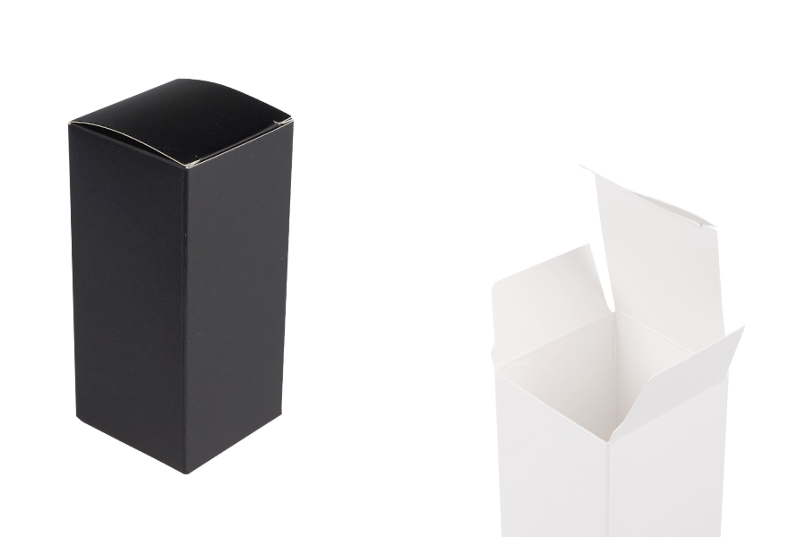 Boîte en papier 50x50x110 mm avec poche intérieure en mousse pour flacons d'huiles essentielles 30 ml - 20 pièces Boîte en papier 50x50x110 mm avec poche intérieure en mousse pour flacons d'huiles essentielles 30 ml - 20 pièces