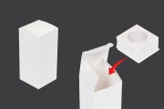 White matte paper packaging box 50x50x110 mm with inner foam pocket for essential oil bottles 30 ml - 20 pcs