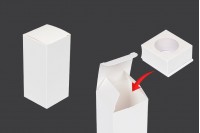 White matte paper packaging box 50x50x110 mm with inner foam pocket for essential oil bottles 30 ml - 20 pcs