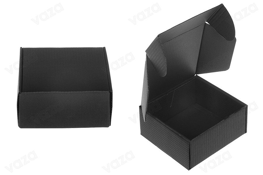 Schwarze Verpackungsbox aus Kraftpapier ohne Fenster 130x120x60mm - 20 Stk Schwarze Verpackungsbox aus Kraftpapier ohne Fenster 130x120x60mm - 20 Stk-εικόνα_προϊοντική