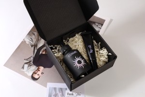 Boîte d&#39;emballage en papier kraft noir sans fenêtre 130x120x60 mm - 20 pcs-3