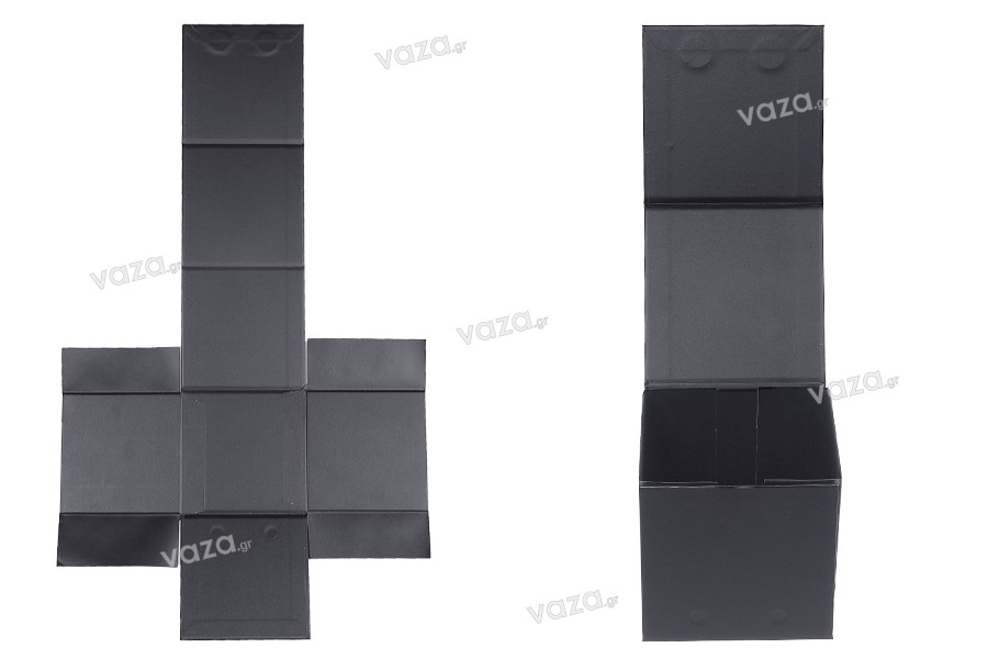 Κουτί πολυτελείας με μαγνητικό κλείσιμο σε χρώμα μαύρο 110x110x110 mm με εσωτερική foam θήκη (για βάζα κωδ. 1105-1-0)