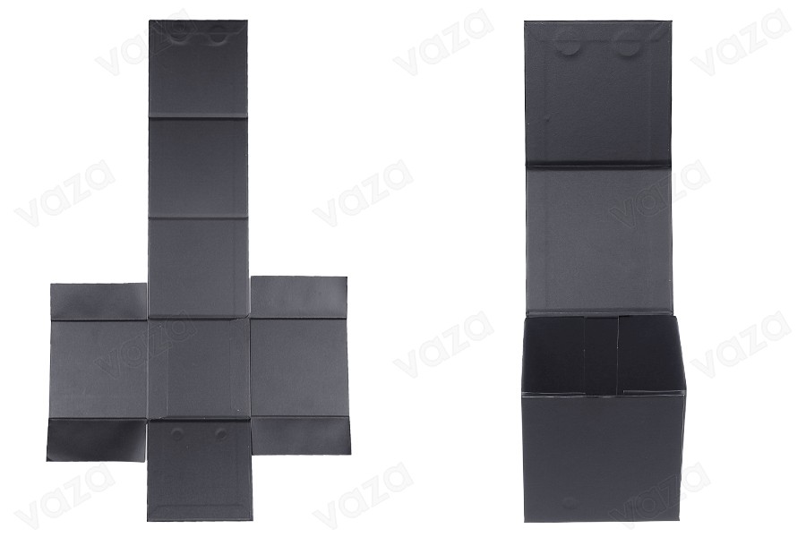 Scatola di lusso con chiusura magnetica in colore nero 110x110x110 mm con tasca interna in schiuma (per barattoli codice 1105-1-0) Scatola di lusso con chiusura magnetica in colore nero 110x110x110 mm con tasca interna in schiuma (per barattoli codice 1105-1-0)-εικόνα_σύνθεση