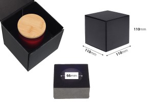 Boîte de luxe à fermeture magnétique de couleur noire 110x110x110 mm avec poche intérieure en mousse (pour pots code 1105-1-0)-2