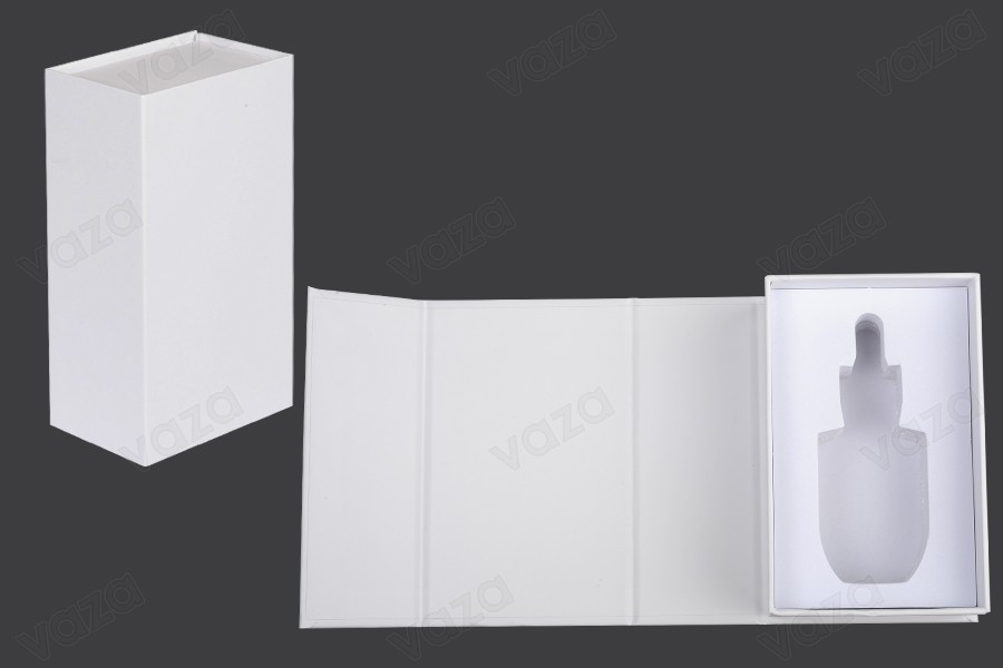 Weiße Papierbox mit Magnetverschluss 90x140x55mm (für 30-ml-Flaschen Code: 1020-70-0) Weiße Papierbox mit Magnetverschluss 90x140x55mm (für 30-ml-Flaschen Code: 1020-70-0)-εικόνα_προϊοντική