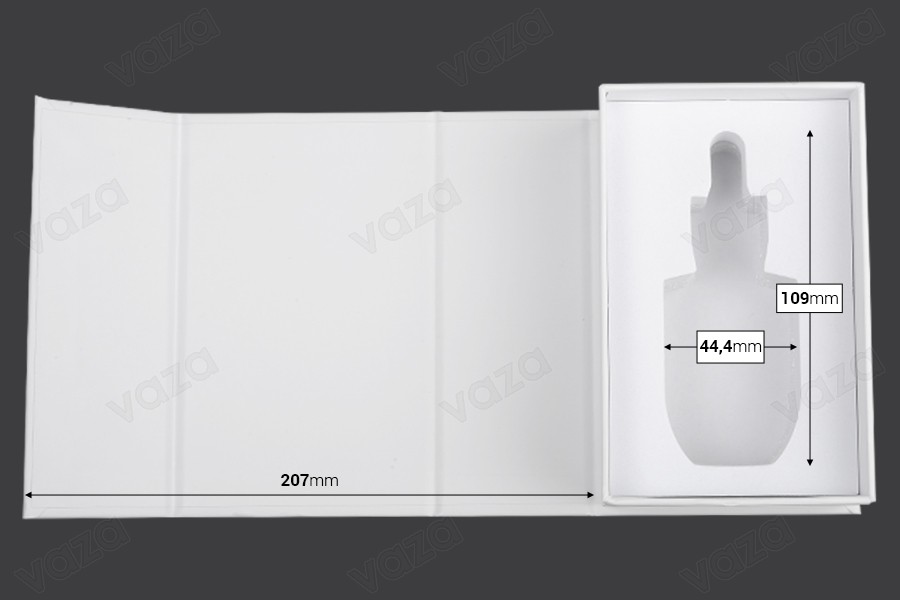 Weiße Papierbox mit Magnetverschluss 90x140x55mm (für 30-ml-Flaschen Code: 1020-70-0) Weiße Papierbox mit Magnetverschluss 90x140x55mm (für 30-ml-Flaschen Code: 1020-70-0)-εικόνα_σύνθεση