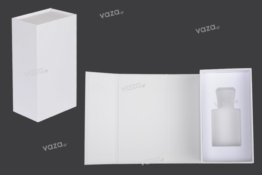 Χάρτινο κουτί σε λευκό χρώμα με μαγνητικό κλείσιμο 90x160x60 mm (για μπουκαλάκια 50 ml κωδ: 315-7-50 και 1110-9-50-1-0)