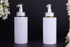 Flacon PET de 300 ml cu pompa de crema (PP24) si capac - 6 buc