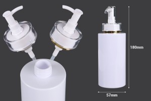 Flacone in PET da 200 ml con pompa per crema (PP24) e tappo - 6 pz-εικόνα_διαστάσεις