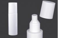 Bottle 100 ml plastic (PET) white with spray and cap - 6 pcs