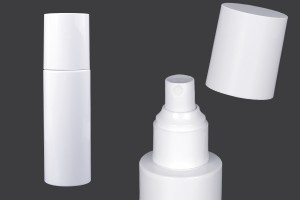 Flacon 100 ml en plastique (PET) blanc avec spray et bouchon - 6 pcs-1