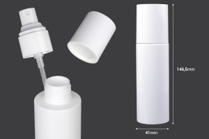 Flacon 100 ml en plastique (PET) blanc avec spray et bouchon - 6 pcs-2