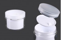 Two-legged cream jar 100 ml plastic with lid and plastic seal - 6 pcs