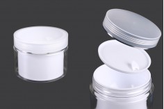 Two-legged cream jar 100 ml plastic with lid and plastic seal - 6 pcs