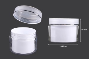 Bαζάκι δίπατο για κρέμα 100 ml πλαστικό με καπάκι και πλαστικό παρέμβυσμα - 6 τμχ-εικόνα_διαστάσεις