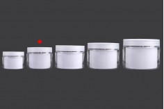 Two-legged cream jar 100 ml plastic with lid and plastic seal - 6 pcs